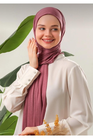Gesshop Kadın Penya Şal Gül Kurusu
