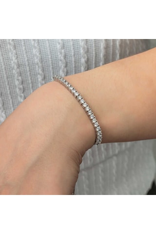 Gümüş Su Yolu Asansörlü Kadın Bileklik Gümüş
