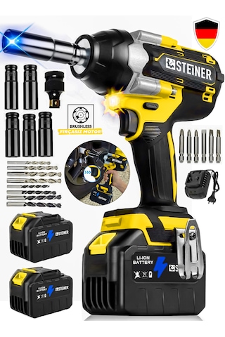 Steiner S 21 V Çelik Şanzuman 1600 Nm Akülü Somun Bijon Sökme Takma Sikma Makinesi Matkap Vidalama Kömürsüz