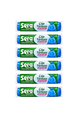 Sera Çöp Torbası Büyük Boy 10 Lu 65x80 Cm X 6 Adet