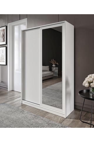 %100 Mdf Aynalı Sürgülü Dolap Portmant