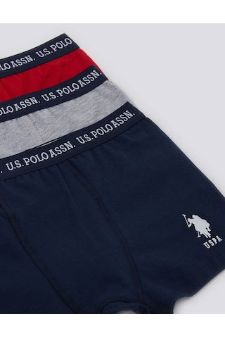 U.S. Polo Assn. Stripped Erkek Çocuk 3lü Boxer 5274-32000 Lacivert