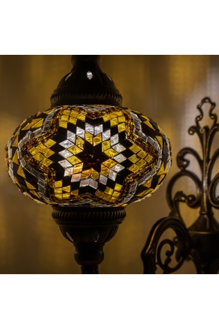 El Yapımı Hediyelik Mozaik Duvar Lambası Osmanlı Çok Renkli
