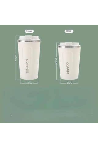 350 Ml/500 Ml Paslanmaz Çelik Kahve Fincanı Seyahat Termal Kupa Diğer Siyah