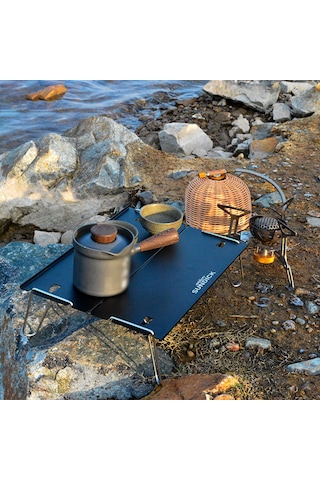 Wezone Alüminyum Çelik Çadır Masası, Taşınabilir Katlanabilir Piknik Masağı, Hafif Kahve Masası, Gri/siyah Seçenekli Gri