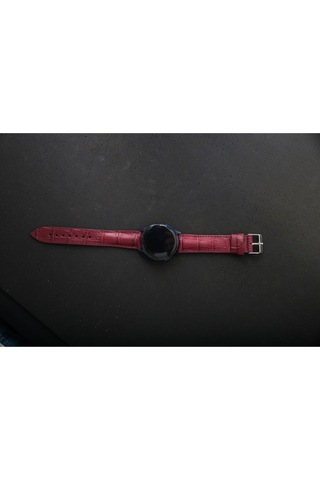 Hakiki Deri 20mm Akıllı Pimli Saat Kordonu Bordo