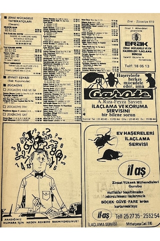 İzmir 1982-1983 Meslek Reklam İlanı Efemera S619