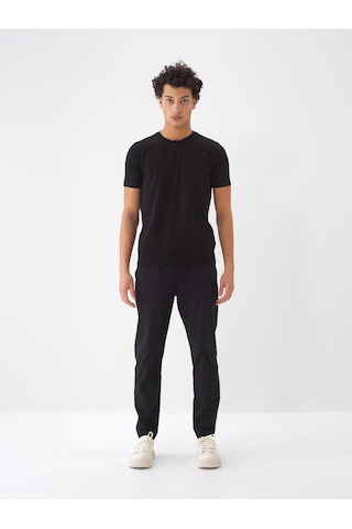 Xint Siyah Pamuk Dokulu Slim Fit Tişört 502069