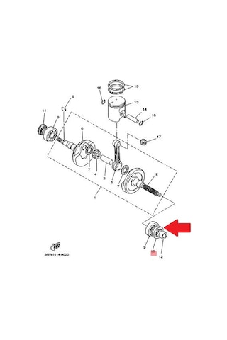 Yamaha BWS100 Or. Krank Keçesi Sol 93102-22464
