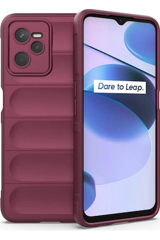 Gld-spt- Newface Realme C35 Kılıf Optimum Silikon - Bordo
