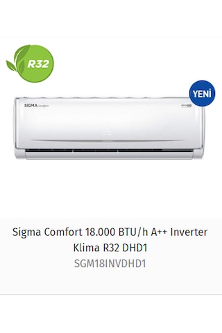 Sigma Comfort SGM18INVDHD 18000 BTU Inverter Duvar Tipi Klima