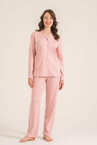 Pierre Cardin Kadın Stripes Pembe Gömlek Pijama Takımı Pc9296-s-v1 Pc9296-s-v1