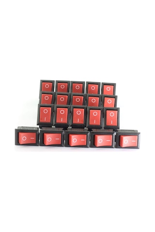 Aç Kapa Anahtar On Of Switch  Pano Tipi Kırmızı Anahtar 10 Adet