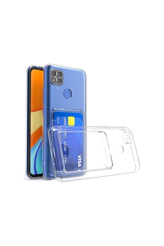 Xiaomi Redmi 9c Kılıf Kartlıklı Şeffaf Zore Setra Clear Silikon Kapak Renksiz