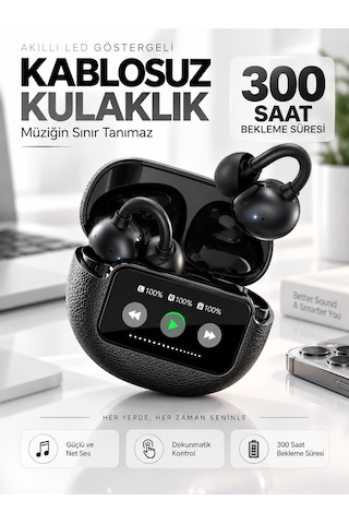 Ipx4 Su Geçirmez Ows Açık Kulak Kablosuz Kulaklık Bluetooth 6.0 Akıllı Led 300 Saat Bekleme Süresi