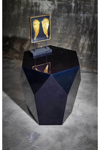 Avatar Yan Sehpa Koltuk Sehpası Metalik Boya Mor