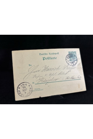 Deutsche Reichspost Antiye 1891 Yılı Alman Reich Döneminden 5 Pfennig Kendinden Pullu Posta Kartı Postadan Geçmiş