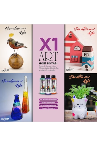 Polisan X1Art Multisurface Hobi Boyası 120Ml - 0044  Mor