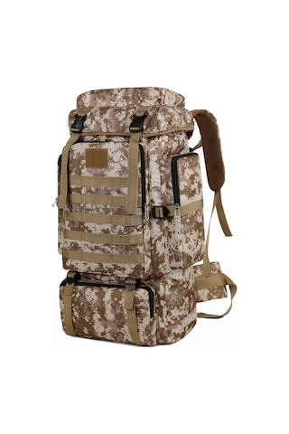 Jeehugo Geniş Kapasiteli Outdoor Sırt Çantası - 65 Cm Boy - Organize Depolama Bölümleri - Kamuflaj 2 Desenli Çok Renkli