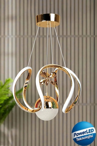 Clasy Model Gold Kaplama Metal Salon Mutfak Oturma Yatak Odası Modern Led Beyaz Işık Avize Gold