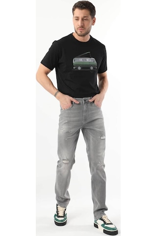 Banny Jeans Erkek Dizi Yırtık Jean Pantolon Gri 29