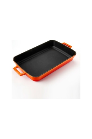 Lava Döküm Dikdörtgen Tepsi 26X40 CM Turuncu... Turuncu