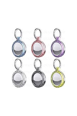 Apple Uyumlu AirTag Anahtarlık & Kılıf - Renkli Şeffaf Kılıf - 6 Renk