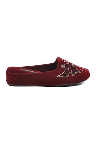Pierre Cardin Bordo Tekstil Hafif Önü Kapalı Kadın Ev Terliği Pc-55370 Z Bordo