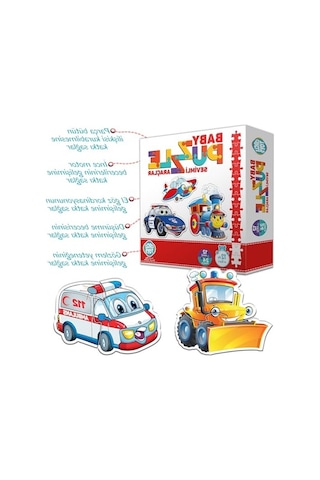 Sevimli Araçlar Temalı Bebek Puzzle Seti, Eğlenceli Ve Öğretici Oyun