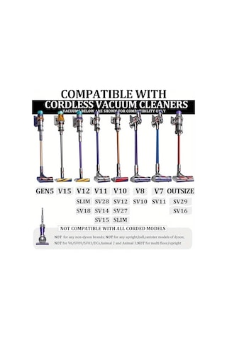 Honeybeeshop 6 Adet Gen 5 V15 V12 V11 V10 V8 V7 Absolute Aksesuar Kiti Vakum Temizleyici Fırça Süper Büyük Puf Döndürme Mattress Algılama