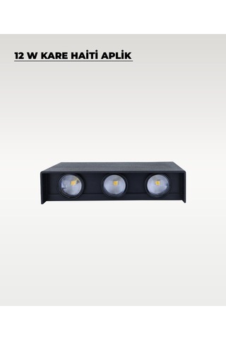Haiti Led Aplik Siyah Kasa 3200k Sarı Işık Siyah