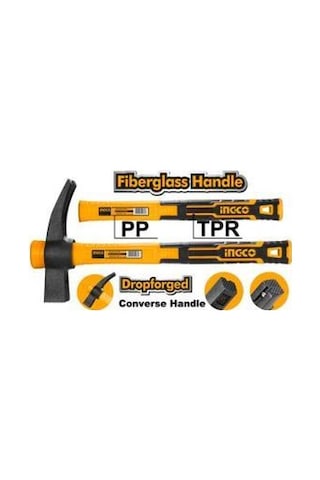 Ingco  HIHH80700 Fiberglass Saplı Fransız Tipi Çatal Çekiç 700g