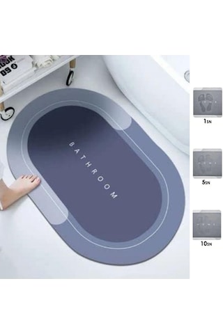 Sihirli Süper Su Emici Kaymaz Tabanlı Oval Paspas 40 60 Cm 5332 21 x 21