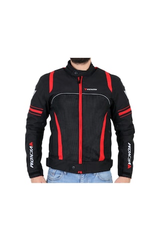 Venom Motosiklet Motorcu Siyah-kırmız Spin Motorcu Mont
