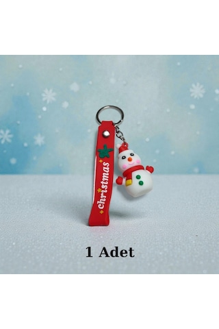 Silikon Kardan Adam Anahtarlık 1 Adet Yılbaşı Temalı