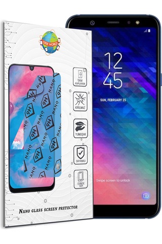 Samsung Uyumlu Galaxy A6 Plus 2018 Nano Ekran Koruyucu Kırılmaz Esnek Cam