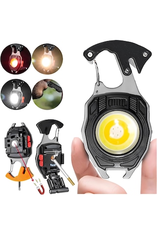 Fenerix Fx-260 Çok Fonksiyonlu Anahtarlık Kamp Lambası, Çakmaklı Led Fene Siyah