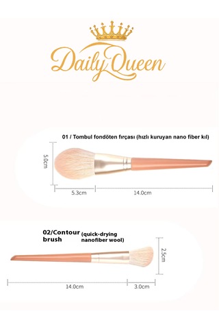 Daily Queen Yüksek Kalite 11 Li Şanpanmay Renk Makyaj Fırça Seti