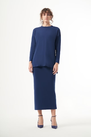 Nuss Merserize Çelik Örme Etek 013 Lacivert Lacivert