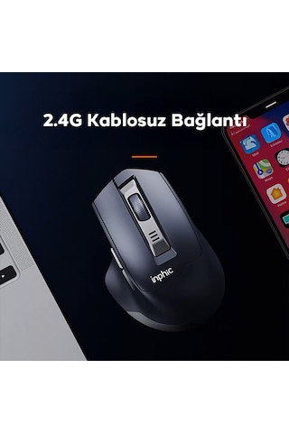 İnphic M9 Kablosuz Fare, Ergonomik Şarj Edilebilir Sessiz Kullanım 2.4g 500 Mah Usb Mouse M9