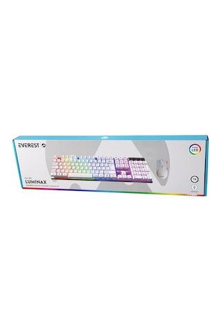 Buradabulabilirsin Usb Kablolu Oyuncu Klavye Ve Mouse Seti - Beyaz Rgb Bbz