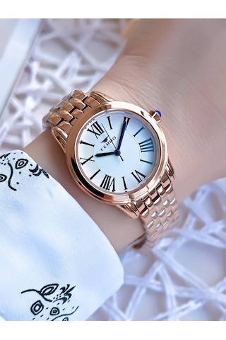 Ferro Rose Gold Renk 3 Atm Suya Dayanıklı Çelik Kordon Özel Tasarım Kadın Kol Saati Bf2720awt