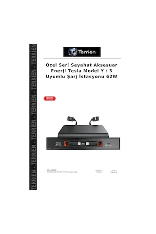 Özel Seri Seyahat Aksesuar Enerji Tesla Model Y / 3 Uyumlu Şarj İstasyonu 62w