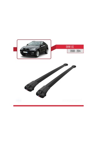Bmw X6 E71 İçin 2008-2014 Arası İle Uyumlu Ace-1 Ara Atkı Tavan Barı Siyah