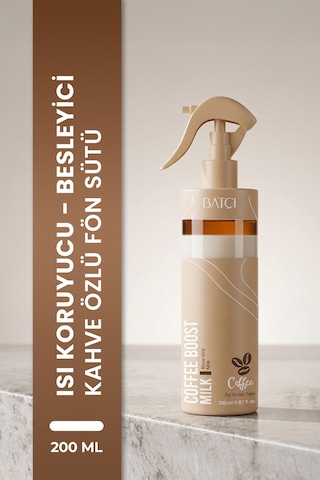 Batçı Hair Atelier Çift Fazlı Kabaran ve Elektriklenen Saçlar için Kahveli Saç Fön Sütü 200 ML