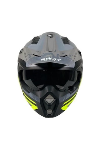 Sway X1-x Seul Track Modüler Full Face Çene Sökülebilen Motosiklet Kaskı Xl Beden Siyah Sarı Siyah - Sarı