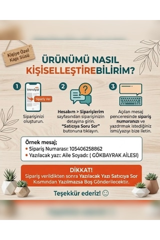 Ahşap Kişiye Özel Kapı Süsü Şeffaf Hediyelik