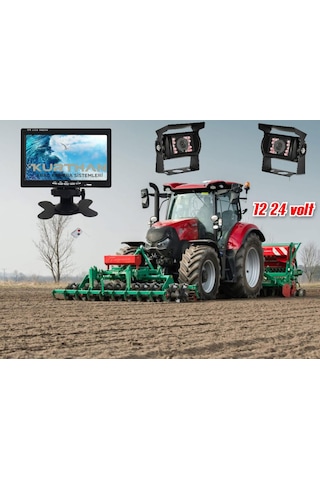 Tarım Araçları İçin 7 İnç Monitör Ve 2 Adet Kamera Seti