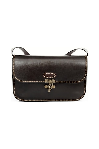 Hakiki Deri El Işçiliği Kadın Omuz Ve Postacı Çantası K0631 Kahve-S Kahverengi