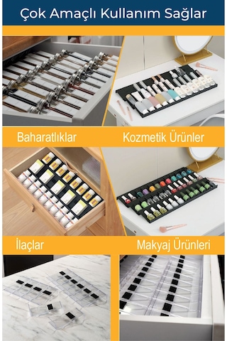 Mienda Home 12 Parça Şeffaf-lego Baharatlık Standı Çok Amaçlı Düzenleyici Makyaj Organizer Şeffaf